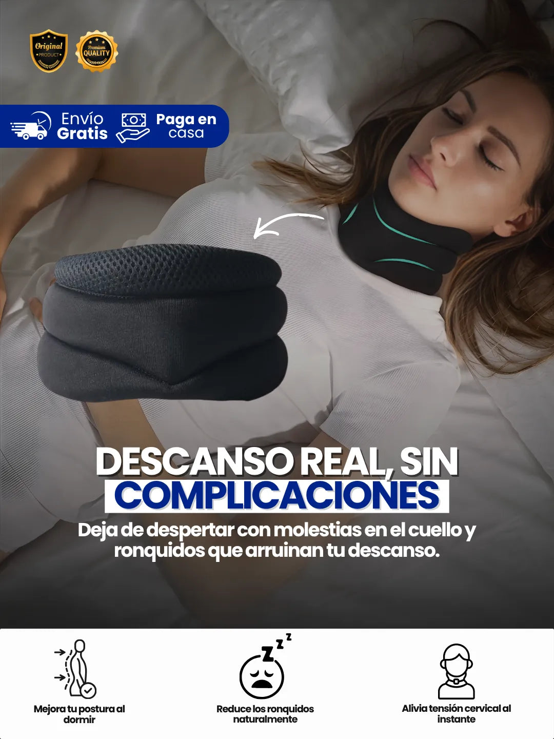 Soporte Cervical | ELIMINA Dolor de Cuello, Tortícolis y Duerme Mejor