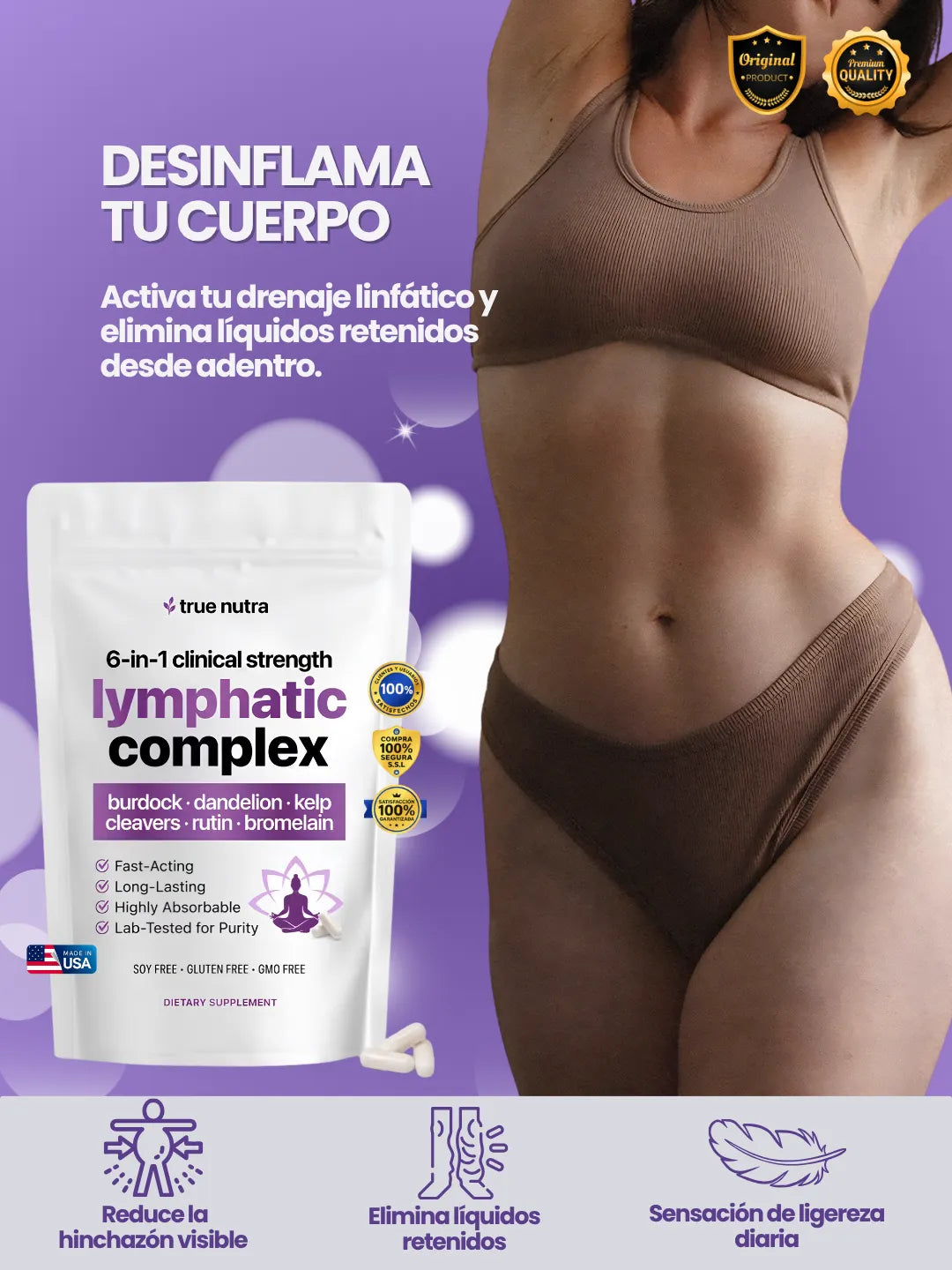 Lymphatic Complex 6-en-1 | Elimina la Retención de Líquidos, la Hinchazón y la Pesadez